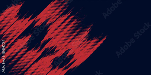 Red halftone dots blue color pattern gradient grunge texture background. Dot pop art comic sport  grunge texture