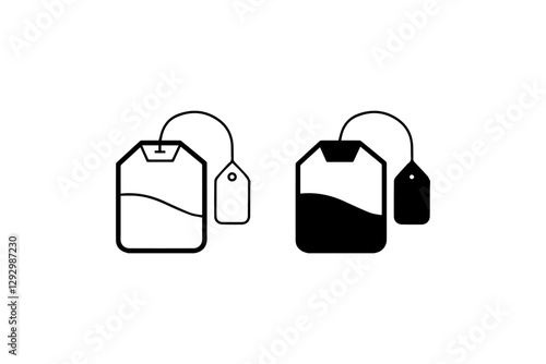 Tea bag icon outline and solid Vector