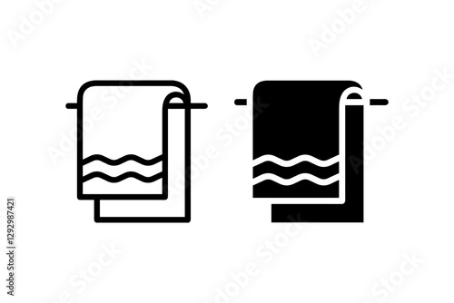 Towel roll on a holder icon Vector