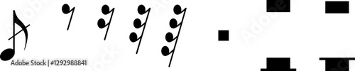 Music notes icon set, Music notes symbol sign, Vector illustration symbol isolated on transparent background