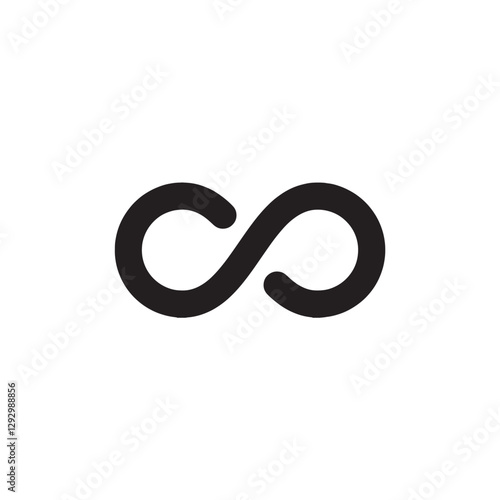 Black infinity symbol minimalist vector icon Vector