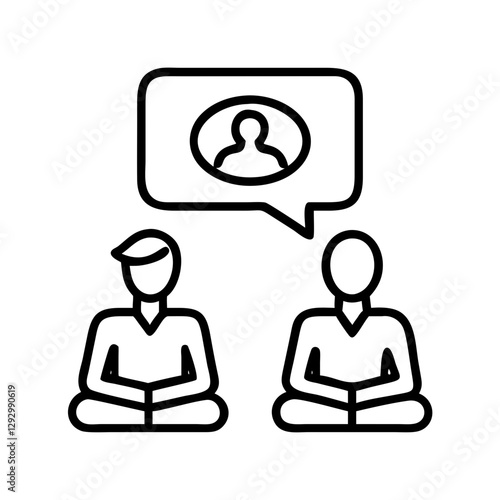 mediation icon, mediation line art - simple line art of mediation, perfect for mediation logos and icons