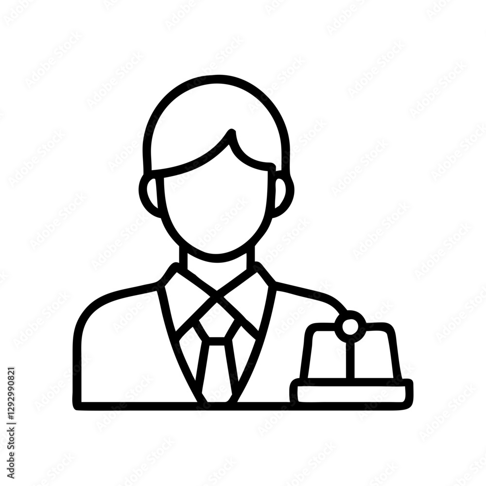prosecutor icon, prosecutor line art - simple line art of prosecutor, perfect for prosecutor logos and icons prosecutor icon, prosecutor line art - simple line art of prosecutor, perfect for prosecutor logos and icons