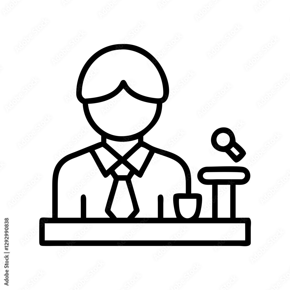 prosecutor icon, prosecutor line art - simple line art of prosecutor, perfect for prosecutor logos and icons prosecutor icon, prosecutor line art - simple line art of prosecutor, perfect for prosecutor logos and icons