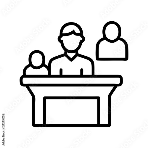testimony icon, testimony line art - simple line art of testimony, perfect for testimony logos and icons