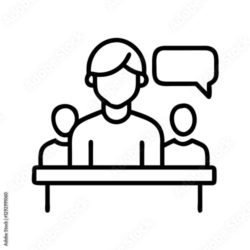 testimony icon, testimony line art - simple line art of testimony, perfect for testimony logos and icons