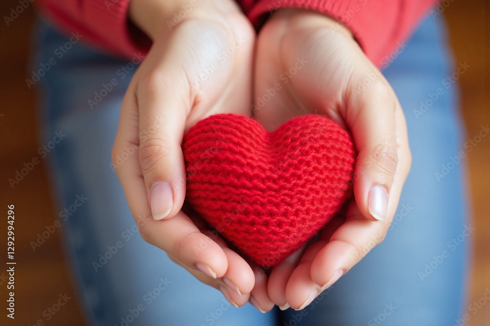 person holding a red heart in their hands person holding a red heart in their hands