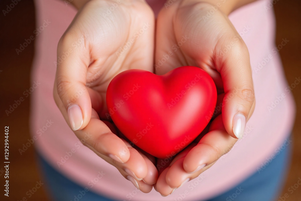person holding a red heart in their hands person holding a red heart in their hands