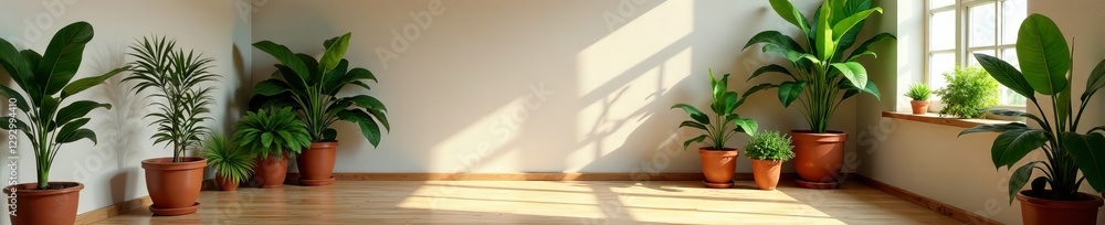 Minimalistic loft studio with plants and wooden accents, wooden, nature, minimalistic Minimalistic loft studio with plants and wooden accents, wooden, nature, minimalistic
