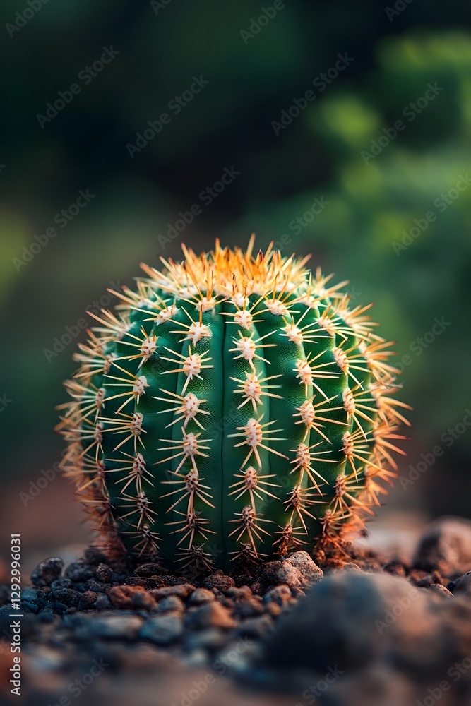 Fototapeta premium Unique Cactus with Wavy Ridges Showcasing Vibrant Green Skin Amidst a Neutral Gradient Background