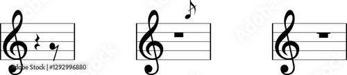 Music notes icon set, Music notes symbol sign, Vector illustration symbol isolated on transparent background
