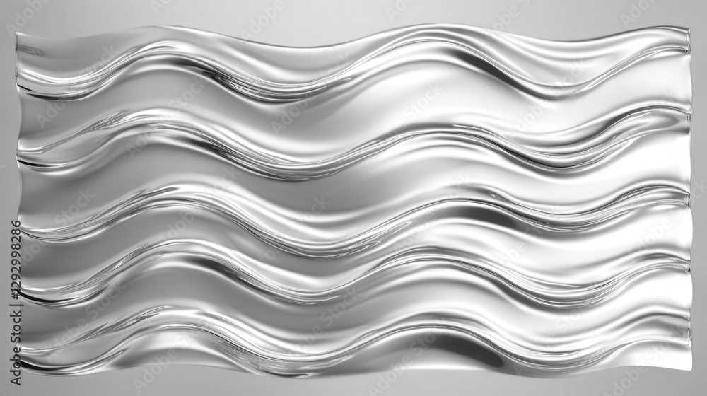 Abstract silver wave pattern with smooth curves and reflections creating a dynamic texture Abstract silver wave pattern with smooth curves and reflections creating a dynamic texture