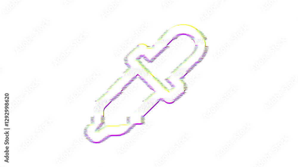 Icon eye dropper is distorted. Glitch. Noise, chromatic aberration, geometric distortion Icon eye dropper is distorted. Glitch. Noise, chromatic aberration, geometric distortion
