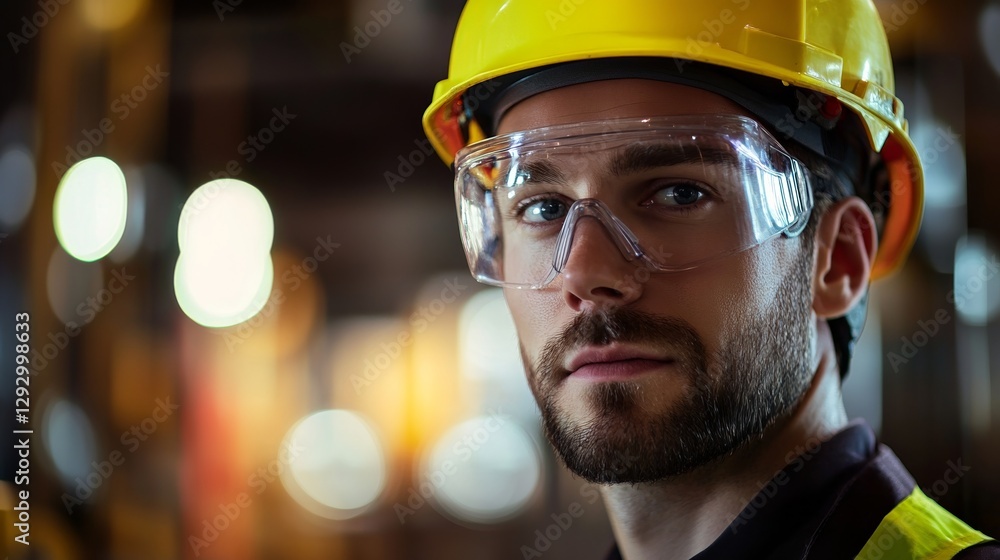 Confident engineer in safety gear, embodying professionalism and resilience in industrial expertise. Confident engineer in safety gear, embodying professionalism and resilience in industrial expertise.