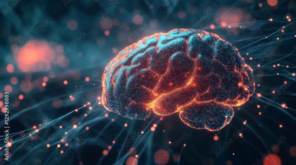 Fototapeta premium Neural Activity and GABA Interaction in the Human Brain