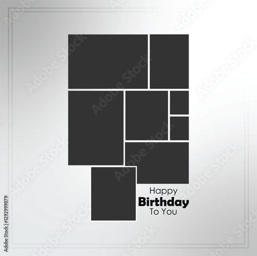 Happy birthday collage photo frame social media banner design