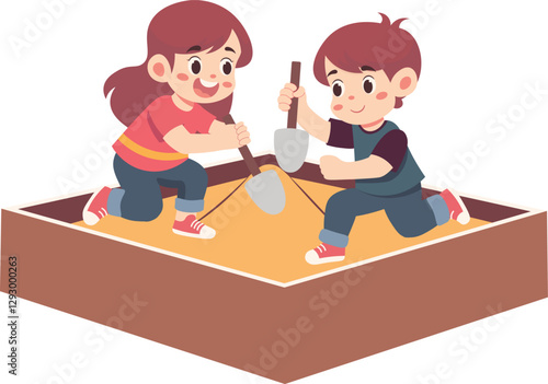 Children Playing Sand Box Games in Play Ground