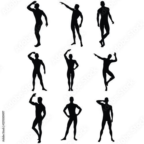 Swiming pose. swiming pose set.