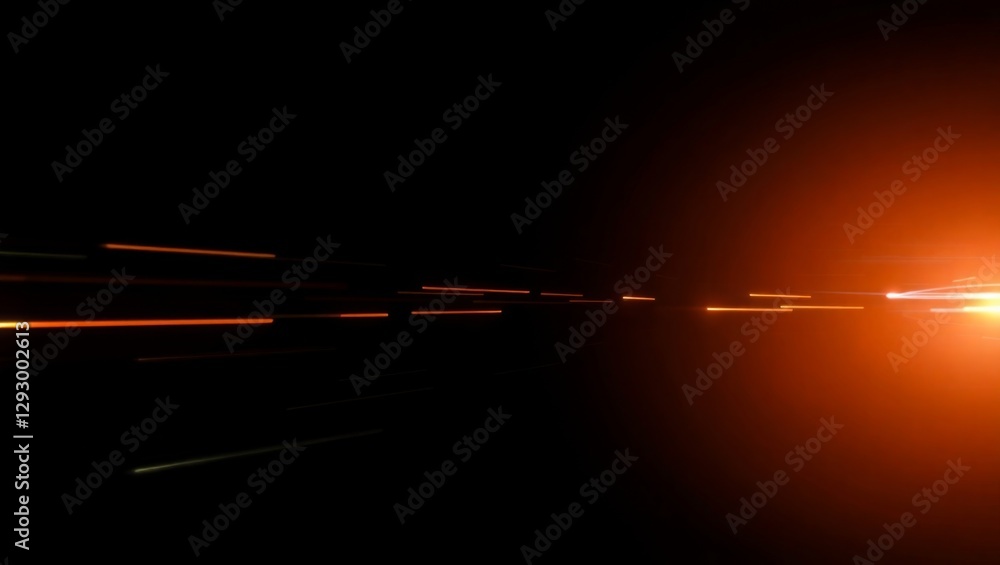 Fototapeta premium Dynamic Light Streak Overlay Motion Blur Flares on Black