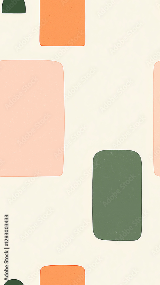 Geometric Harmony: An abstract composition of soft, rounded rectangles in muted colors creates a calming, visually appealing pattern. Geometric Harmony: An abstract composition of soft, rounded rectangles in muted colors creates a calming, visually appealing pattern.