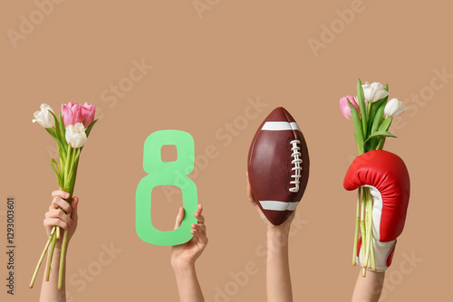Female hands with sports eq...