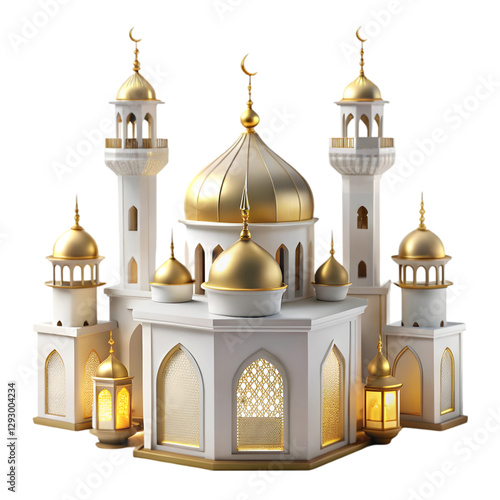 Wallpaper Mural Vector illustration of golden mosque Torontodigital.ca