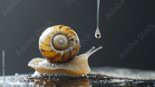 Snail Mucin Dripping From Shell Capturing Nature's Creamy Essence
