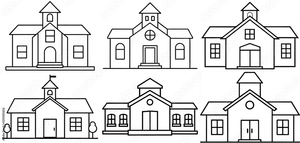 School Outline Coloring Page Printable Line Art Drawing School Outline Coloring Page Printable Line Art Drawing