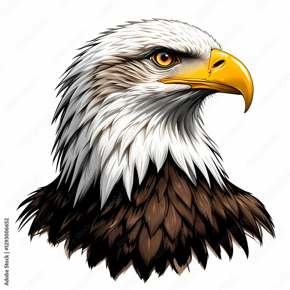 Obraz premium Majestic Bald Eagle Head: Profile Image
