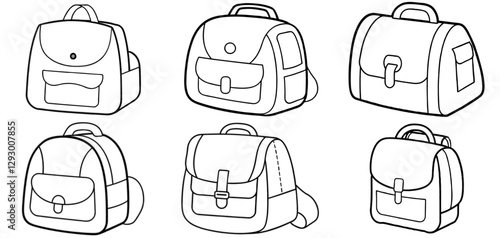 School Bag Outline Coloring Page Printable Line Art Drawing