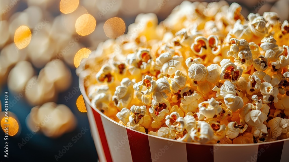 Enjoying movie night with delicious popcorn home theater food photography cozy atmosphere close-up snack indulgence Enjoying movie night with delicious popcorn home theater food photography cozy atmosphere close-up snack indulgence