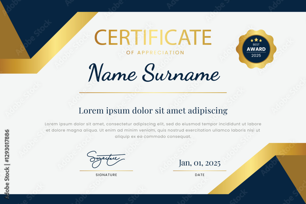 Fototapeta premium Elegant Certificate Template Design