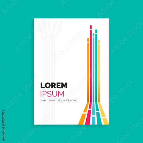 Cover Design with Abstract Line Perspective Composition
