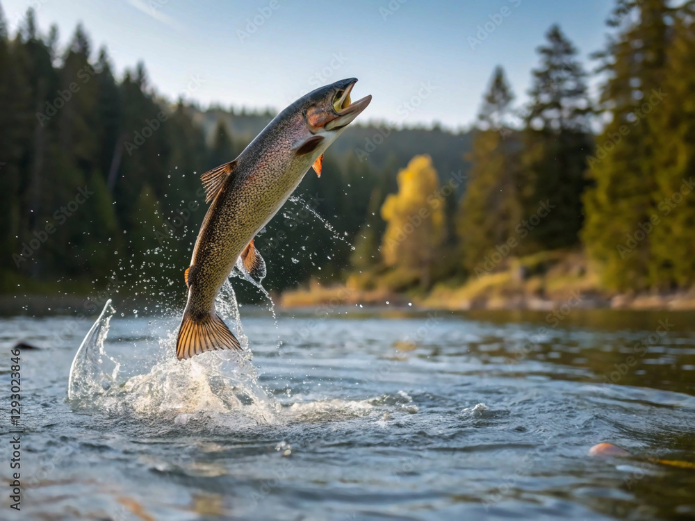 Fototapeta premium Jumping trout