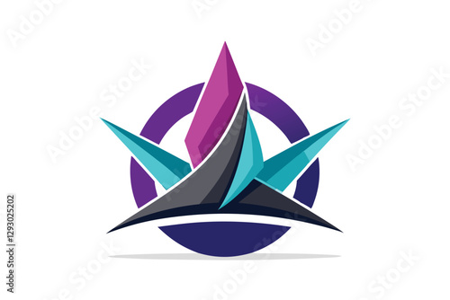 Free Download This design showcases a modern logo with energized geometric forms and bold colors ideal for tech branding, Craft a sleek and modern logo for a digital subscription service - GFXLoad