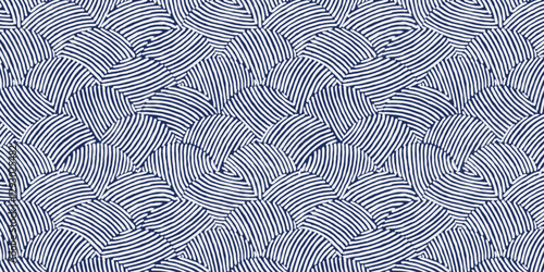 Crafted hand drawn brush line abstract traditional Japanese wave pattern, Ethnic folk wood carving, engraving, weaving, sculpting textured background for textile, carpet, stationary
