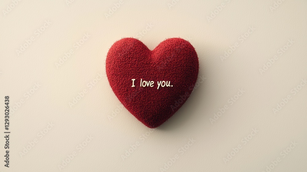 A red heart with the words A red heart with the words