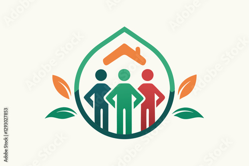A creative logo representing a charity that promotes community engagement and social welfare support, Create a minimalist logo for a charity dedicated to providing food assistance to families in need