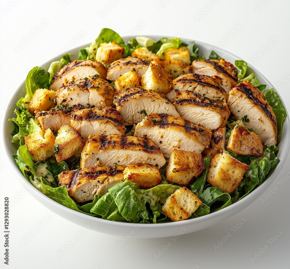 Delicious Grilled Chicken Caesar Salad with Crispy Croutons Delicious Grilled Chicken Caesar Salad with Crispy Croutons