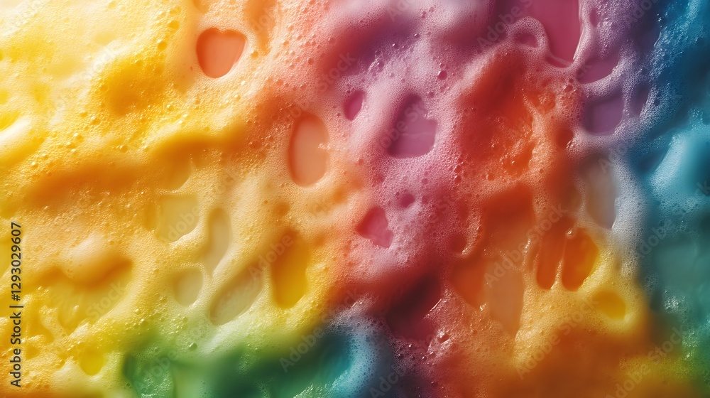 Rainbow soap suds close-up Rainbow soap suds close-up