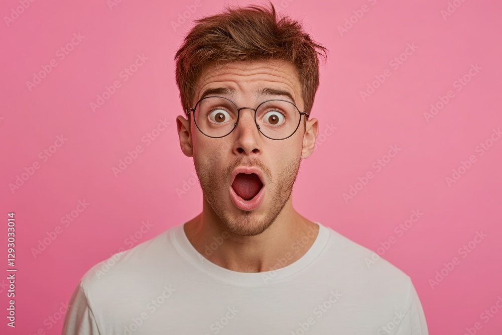 Why is that. Beautiful male half-length portrait isolated on trendy pink studio background. Young emotional surprised, frustrated and bewildered man. Human emotions, facial expression concept Why is that. Beautiful male half-length portrait isolated on trendy pink studio background. Young emotional surprised, frustrated and bewildered man. Human emotions, facial expression concept