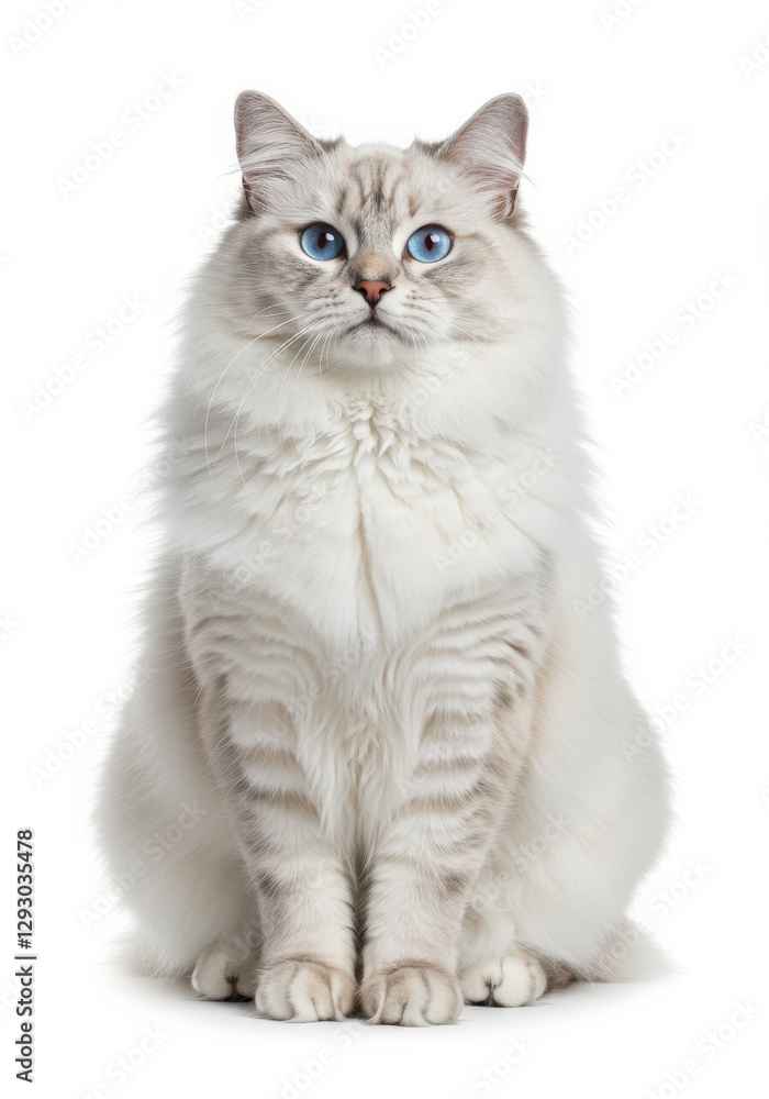 Elegant blue-eyed white Persian cat