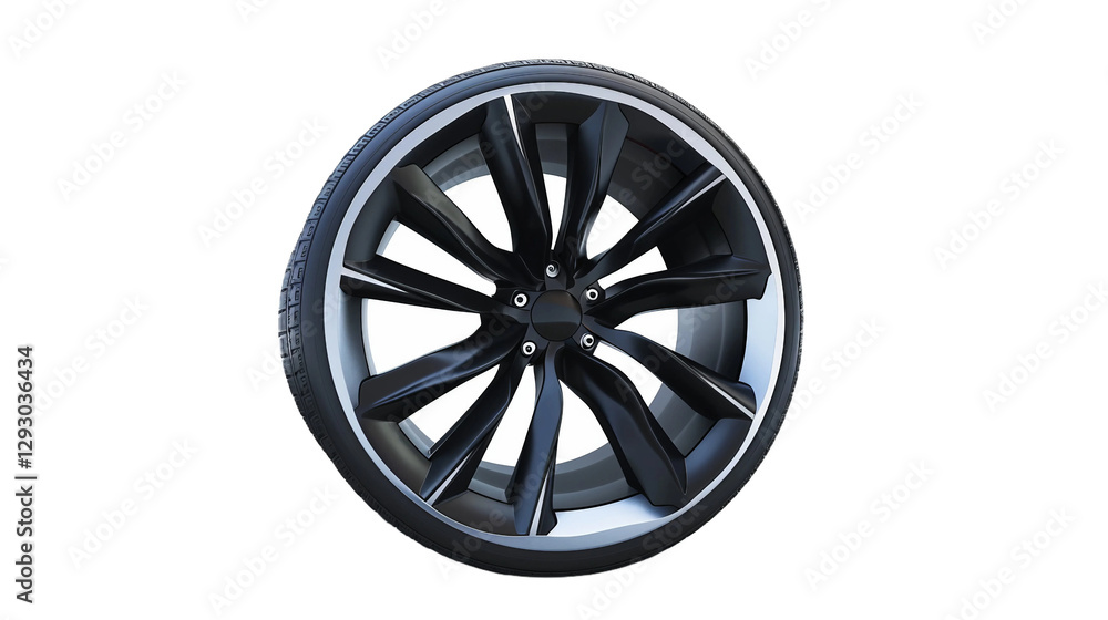 Single Alloy Wheel on transparent background PNG. Single Alloy Wheel on transparent background PNG.
