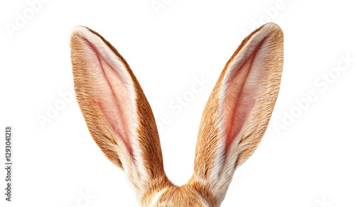 Easter bunny ears isolated on transparent background