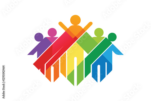 Colorful logo design for a nonprofit organization promoting community engagement and support, Design a simple logo for a nonprofit organization advocating for LGBTQ+ rights and inclusion