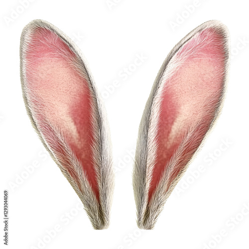 Easter bunny rabbit ears cutout on transparent background