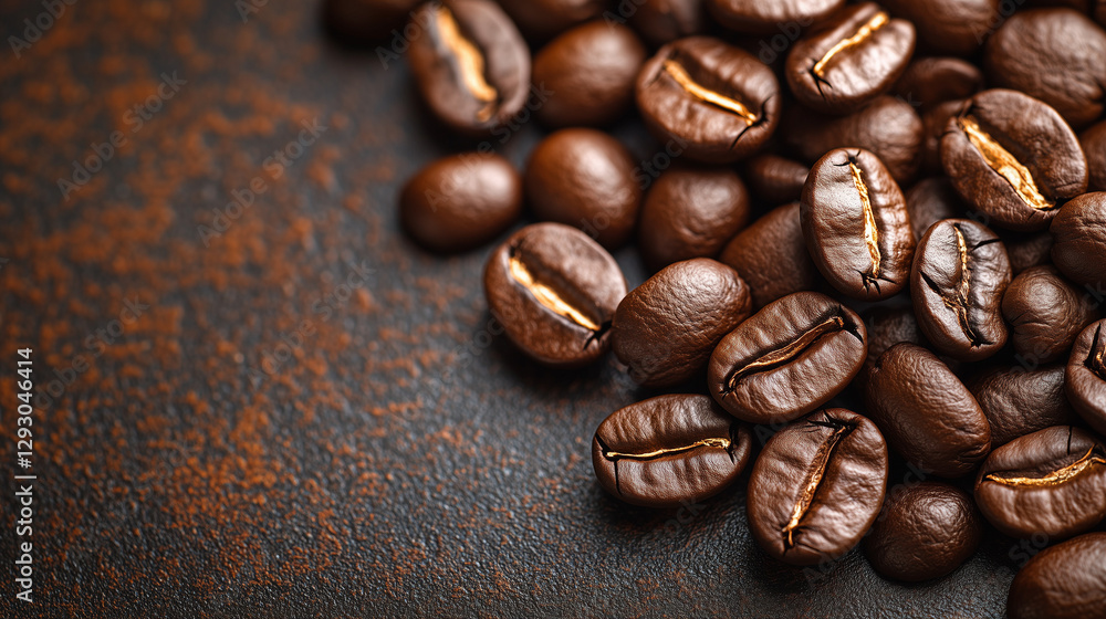 Naklejka premium Coffee beans on burlap