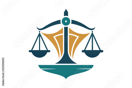 A sleek and modern logo design showcases a balanced scale, symbolizing justice for a law firm, Develop a clean, professional logo for a law firm, minimalist simple modern vector logo design