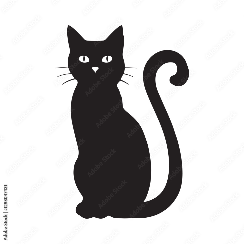 Fototapeta premium Cat vector silhouette Design Isolated on white background