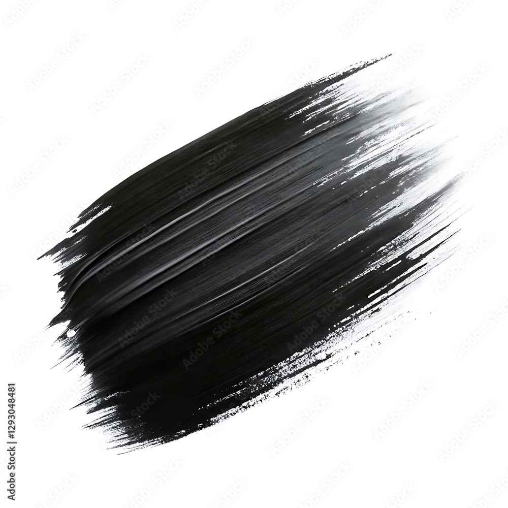 Brush stroke of black paint on a white background Brush stroke of black paint on a white background